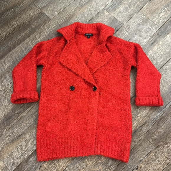 Cherry Red Ann Taylor Double Breasted Coatigan - Picture 5 of 15
